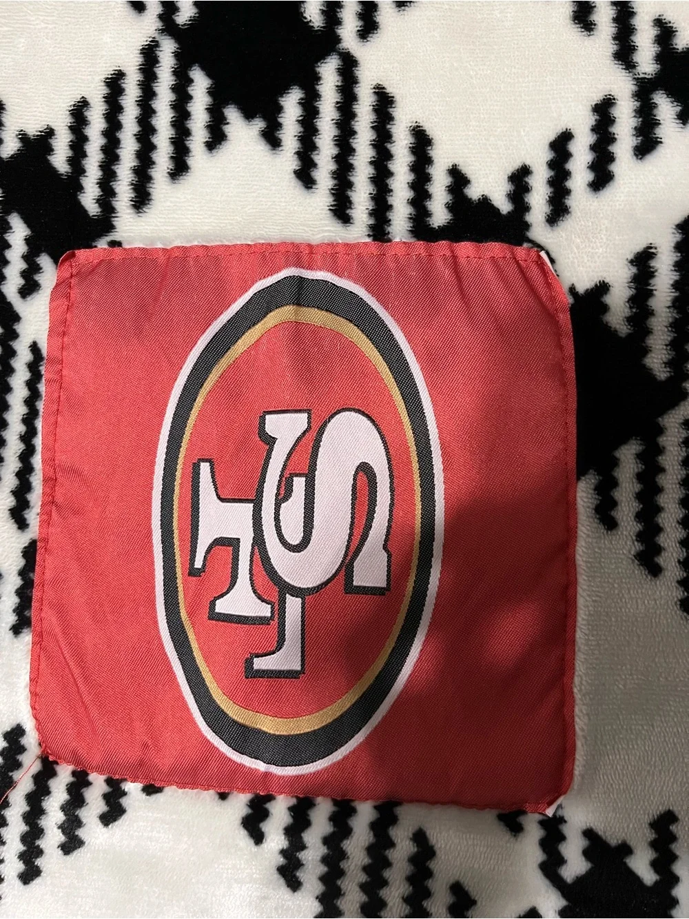 San Francisco 49ers Black & White Plaid Throw Blanket
